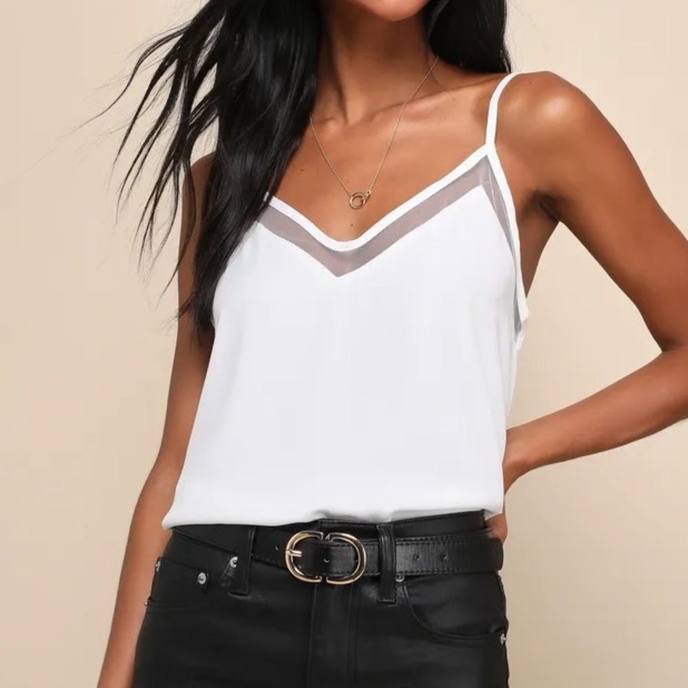 Lulus Sweet Fling White Mesh Tank Top